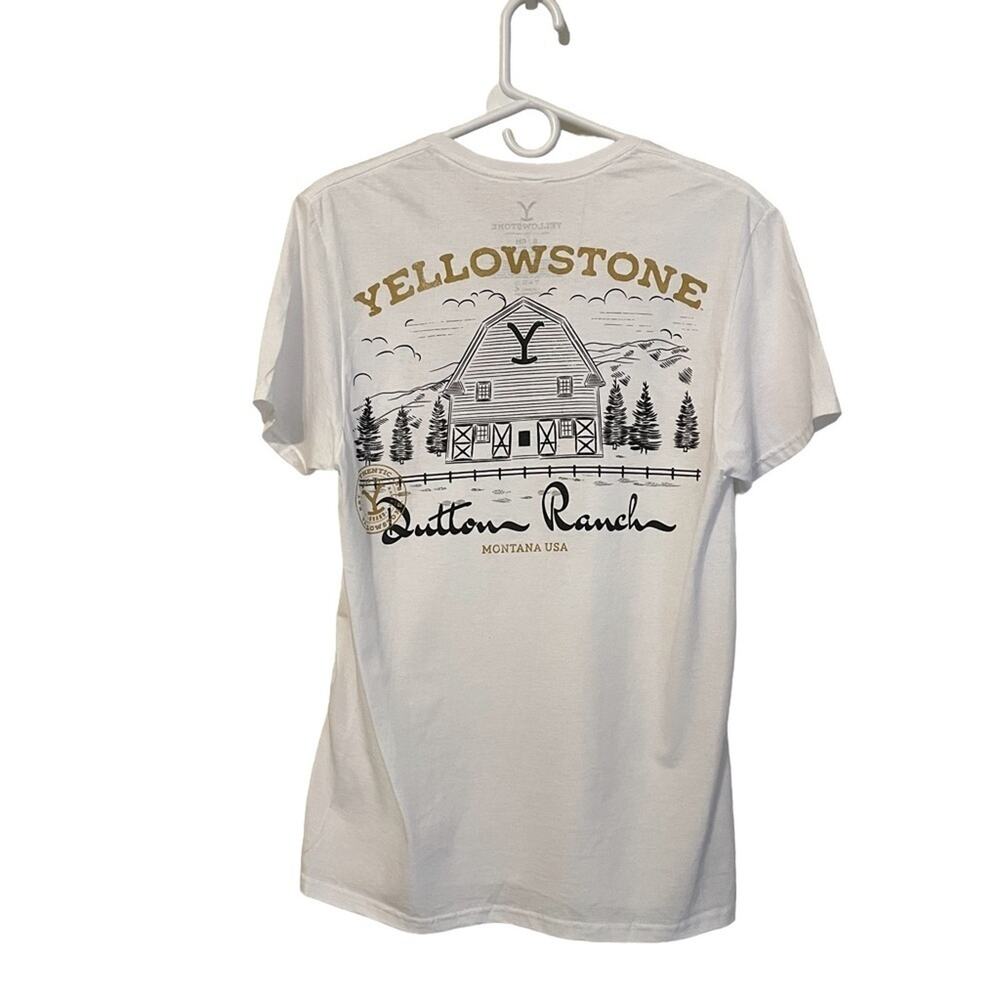 NEW Yellowstone Dutton Ranch Montana White Short Sleeve T Shirt Small‎